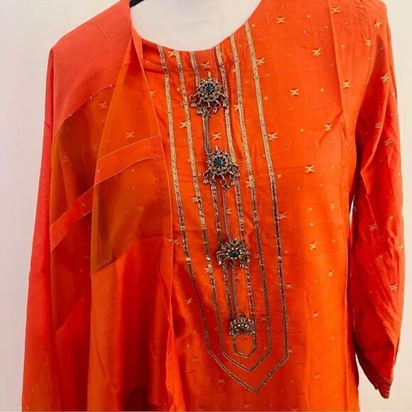 JUNAID JAMSHED PAKISTANI DESIGNER SHALWAR KAMEEZ FORMAL DRESS - Picture 3 of 4
